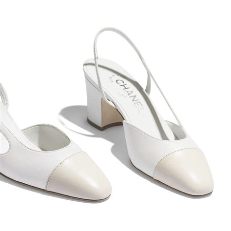 chanel white slingback|Chanel slingback price euro.